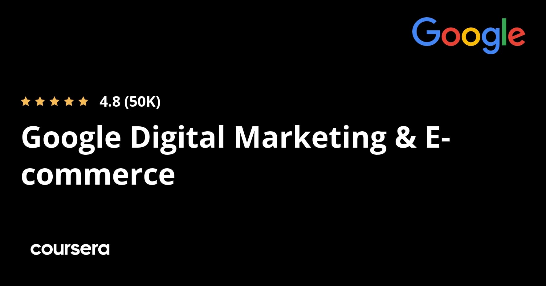 شهادة Google Digital Marketing & E-commerce المهنية على Coursera — المسار الذي أنهته سارة قبل التقديم على الوظيفة