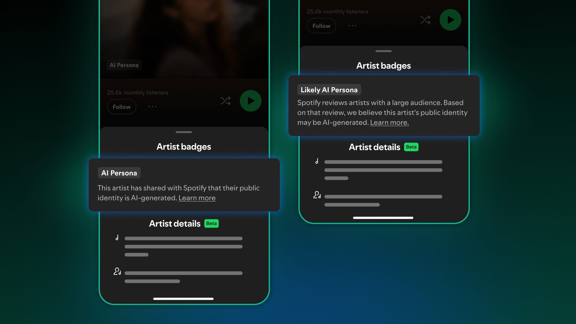 How Spotify AI Persona badges work - self-disclosure or platform review