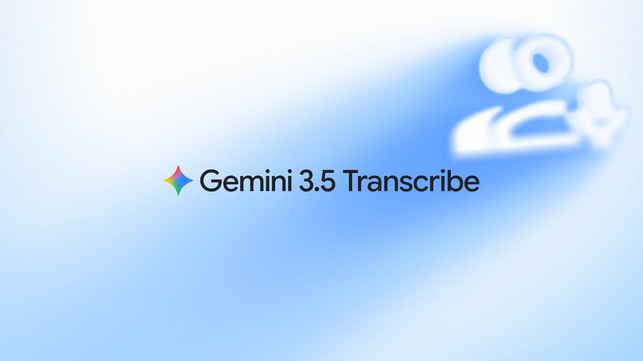 Official hero image for the Gemini 3.5 Transcribe announcement on Google's blog