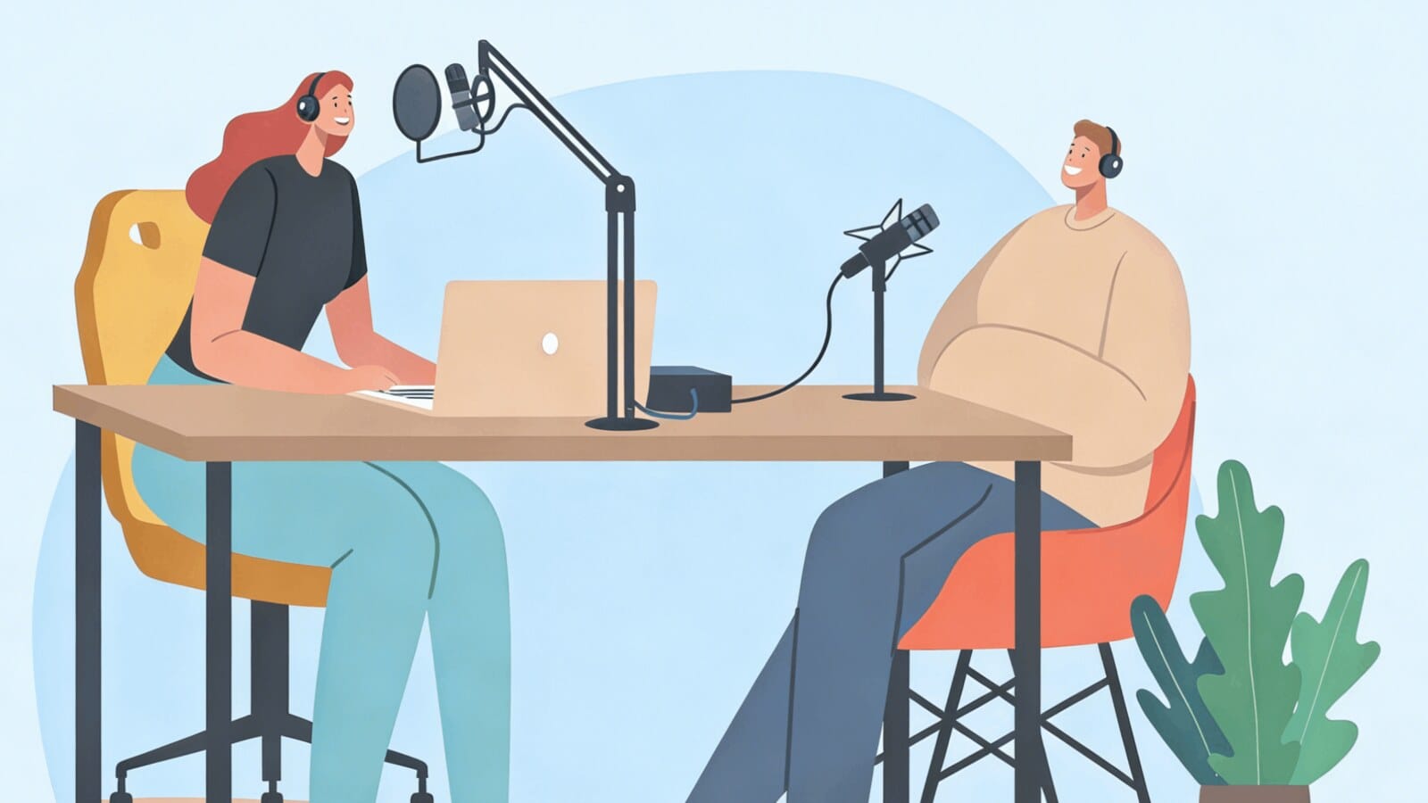 CapCut official illustration of a voice recording session for avatar scripts