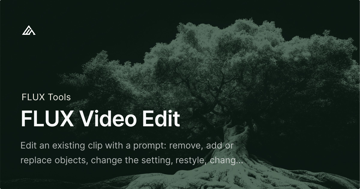Official FLUX Video Edit documentation page from Black Forest Labs