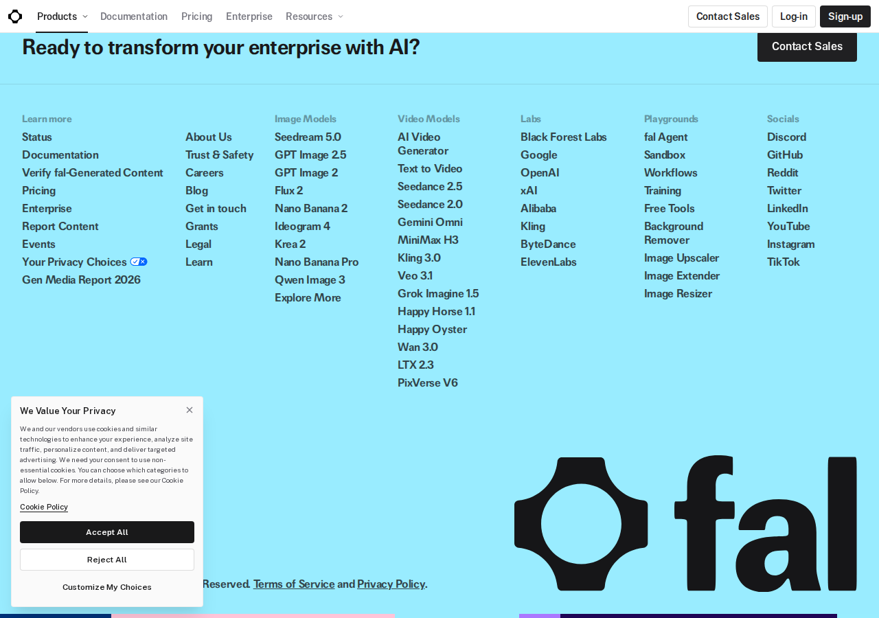 H3 Max model page on fal showing current pricing details