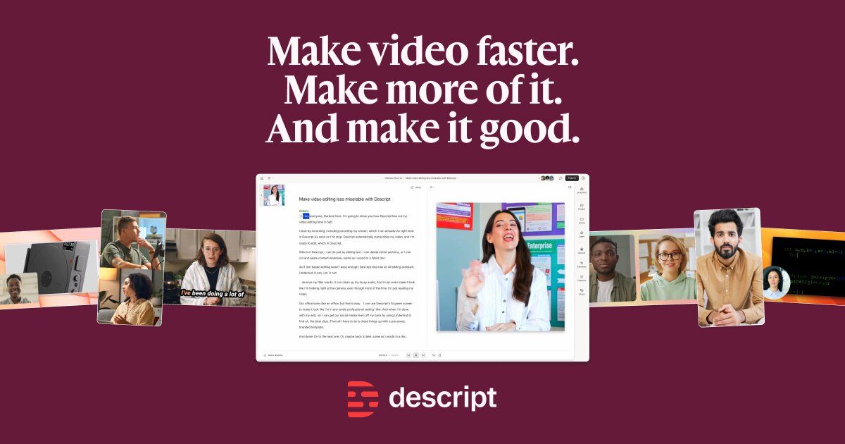 Descript all-in-one podcast editing interface