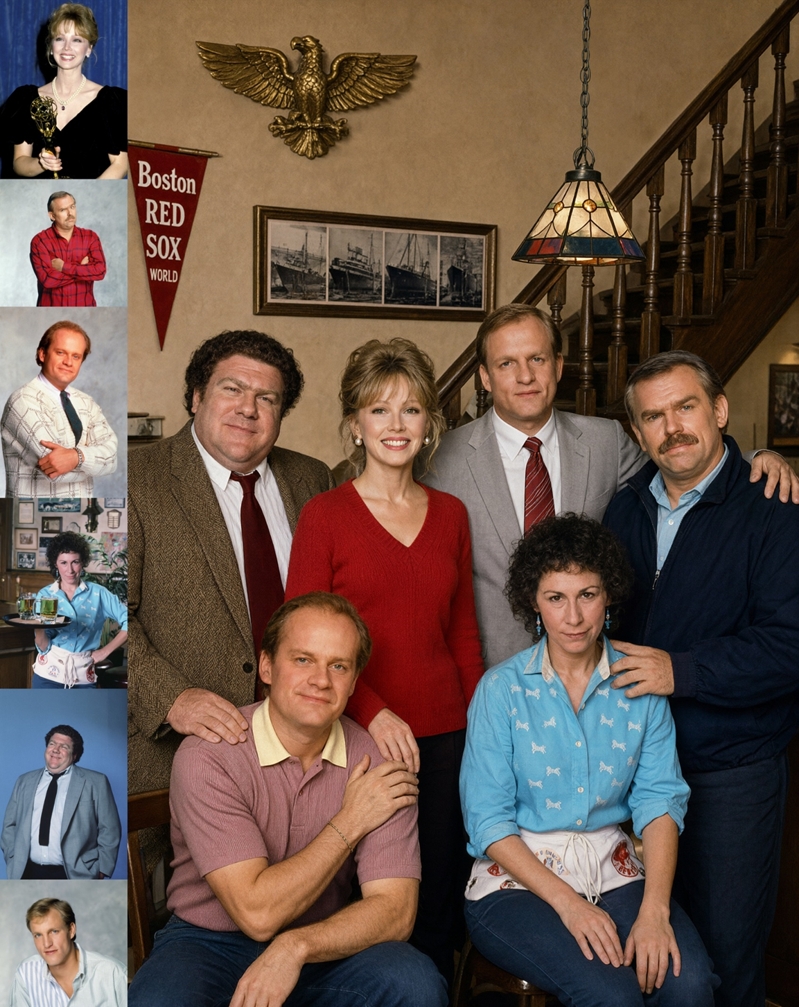 Group portrait generated by Qwen-Image-2.1 from six individual reference photos