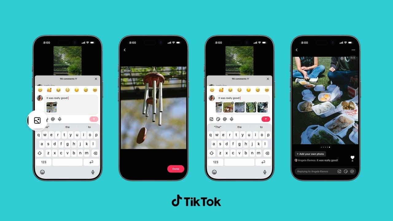 Official TikTok image showing Photo Carousel comments with multiple photos in one comment
