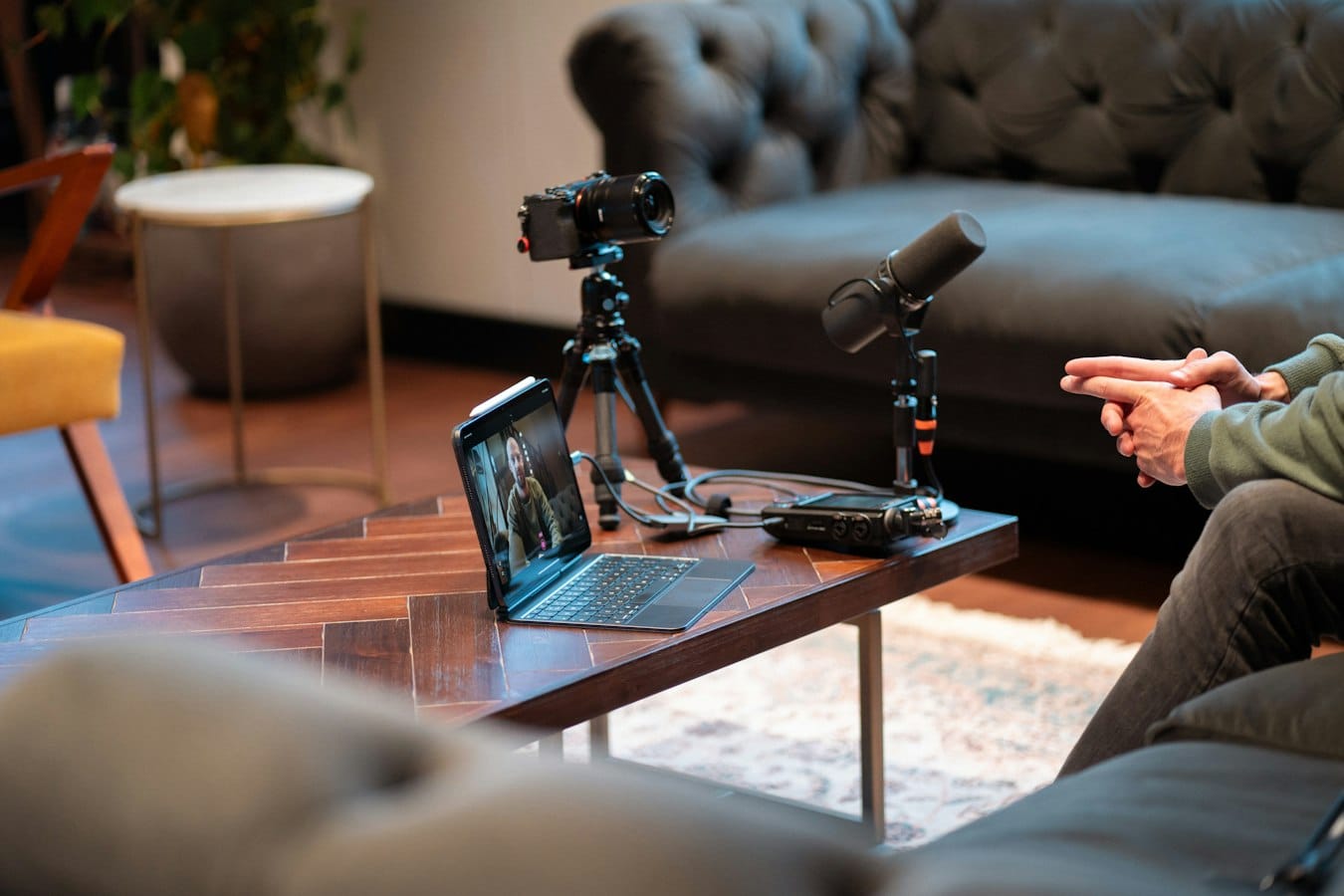 Creator reviewing audience analytics dashboard on a laptop