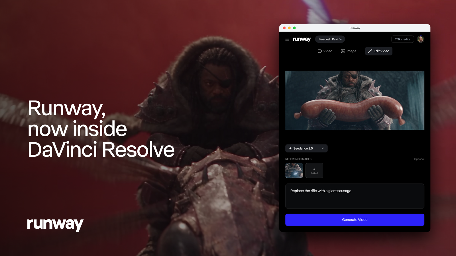 إضافة Runway داخل DaVinci Resolve: توليد الفيديو والصور من شاشة المونتاج مباشرة