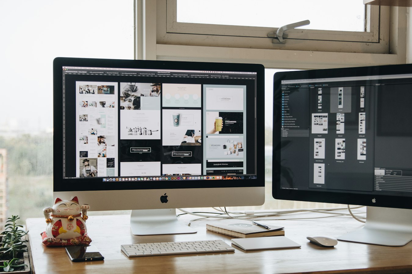 A professional services page design on screen