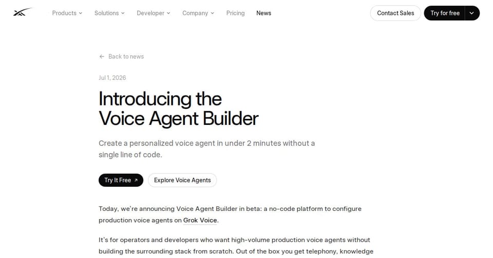 xAI Voice Agent Builder 2026: إنشاء وكيل صوتي من Grok خلال دقيقتين
